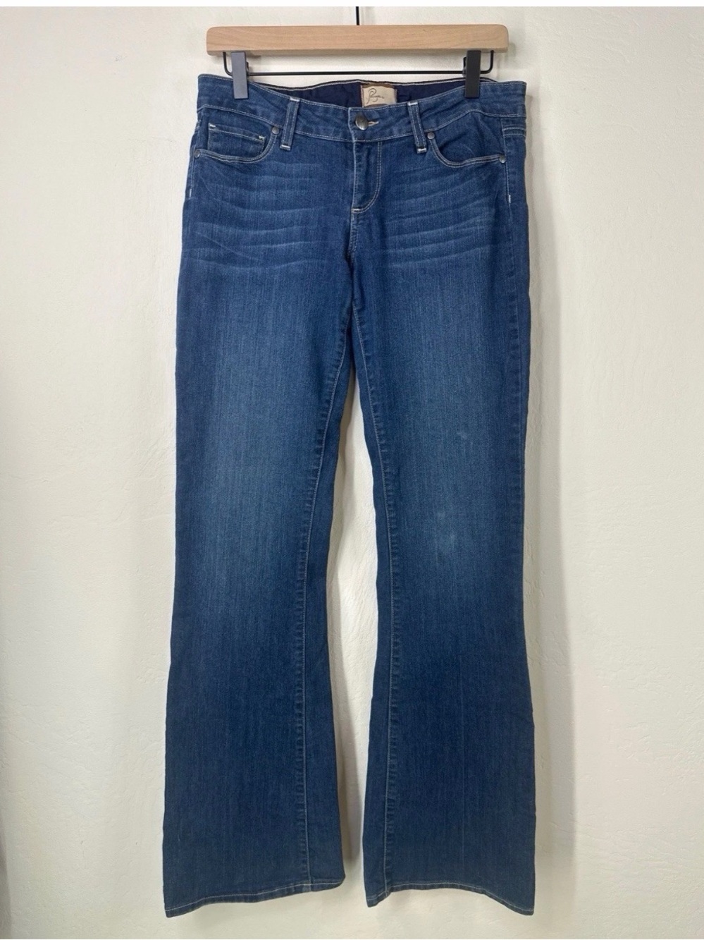 Paige Canyon Boot Mid-rise Women's Blue Flared Jeans